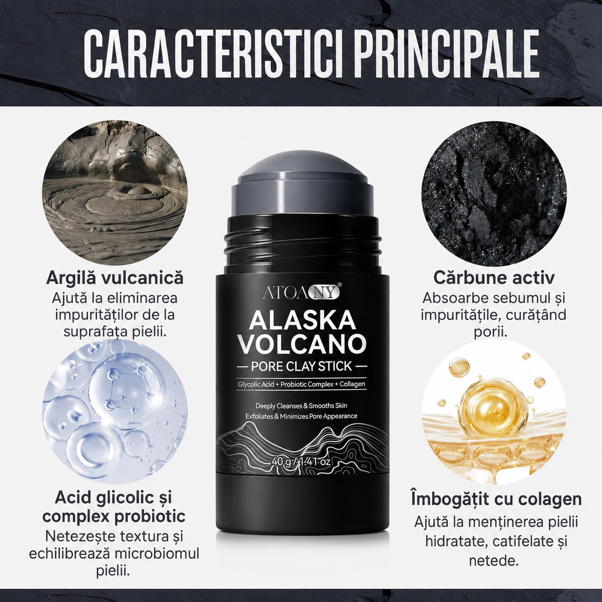 Argila Neagră – Stick Purificator pentru Ten